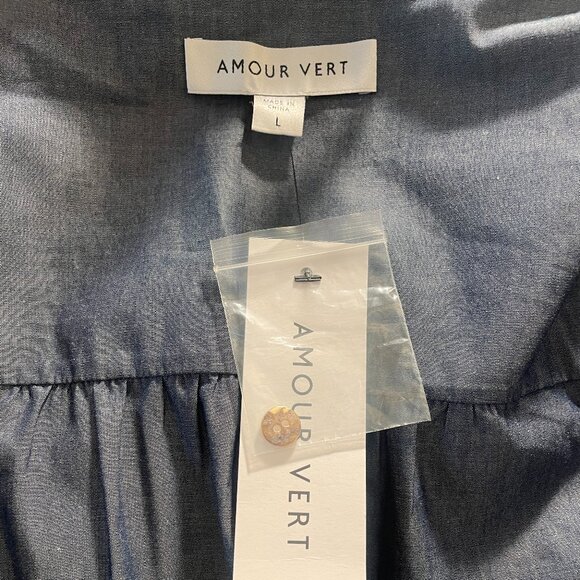 NWT Amour Vert Kylen Organic Cotton Chambray Shirt Dress - Picture 5 of 5